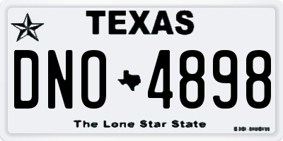 TX license plate DNO4898