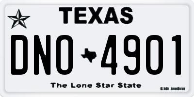 TX license plate DNO4901