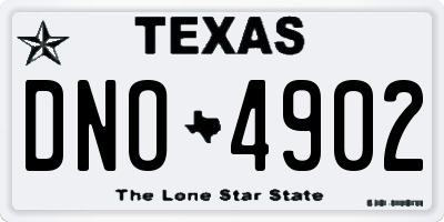 TX license plate DNO4902