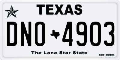 TX license plate DNO4903