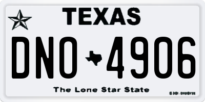 TX license plate DNO4906