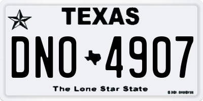 TX license plate DNO4907