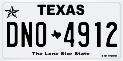TX license plate DNO4912