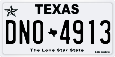 TX license plate DNO4913
