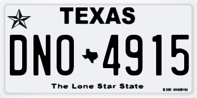 TX license plate DNO4915