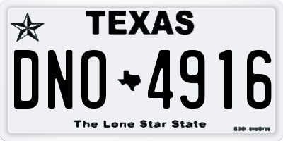TX license plate DNO4916