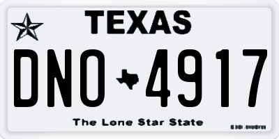 TX license plate DNO4917