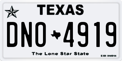 TX license plate DNO4919