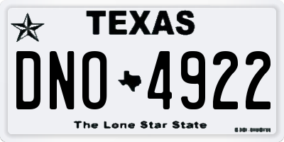 TX license plate DNO4922