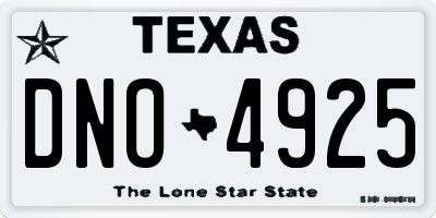 TX license plate DNO4925