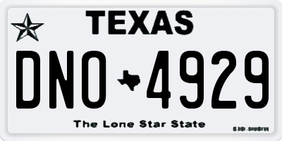 TX license plate DNO4929