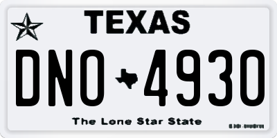 TX license plate DNO4930