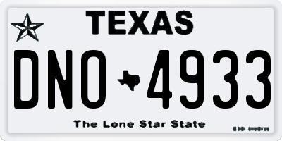 TX license plate DNO4933