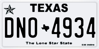 TX license plate DNO4934