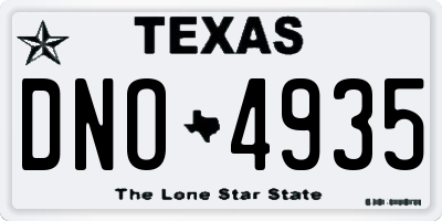 TX license plate DNO4935
