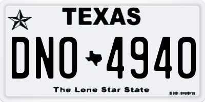 TX license plate DNO4940