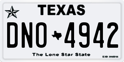 TX license plate DNO4942
