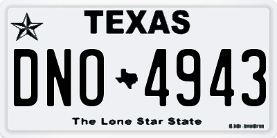 TX license plate DNO4943