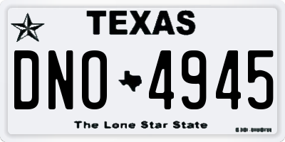 TX license plate DNO4945