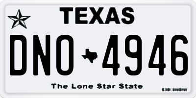 TX license plate DNO4946