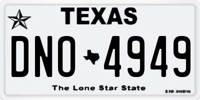 TX license plate DNO4949