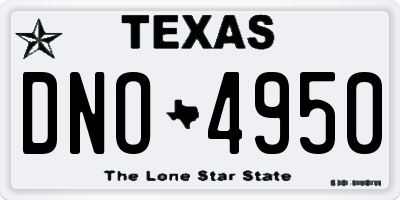 TX license plate DNO4950