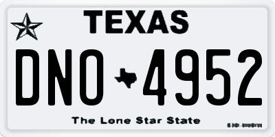 TX license plate DNO4952