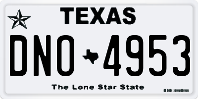 TX license plate DNO4953