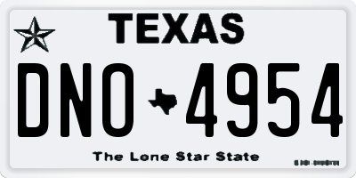 TX license plate DNO4954