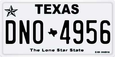 TX license plate DNO4956