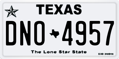 TX license plate DNO4957