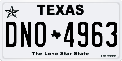 TX license plate DNO4963