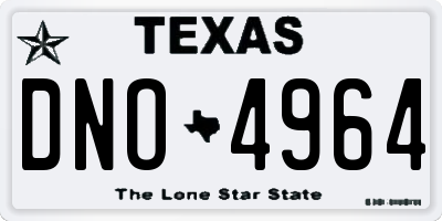 TX license plate DNO4964