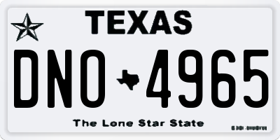TX license plate DNO4965