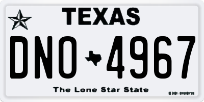 TX license plate DNO4967