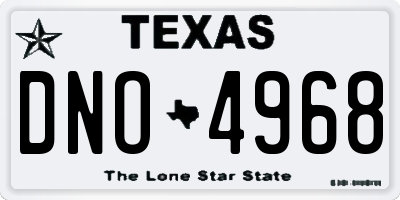 TX license plate DNO4968