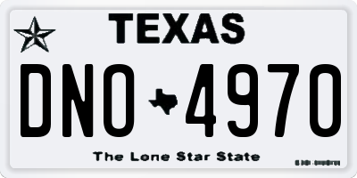 TX license plate DNO4970