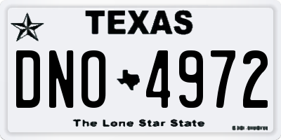 TX license plate DNO4972