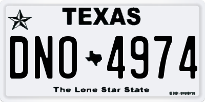 TX license plate DNO4974