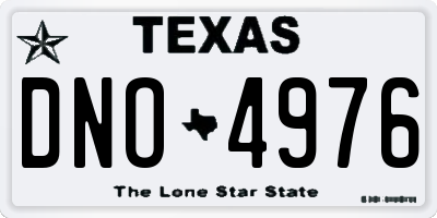 TX license plate DNO4976