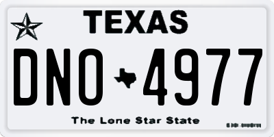 TX license plate DNO4977