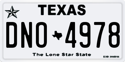 TX license plate DNO4978