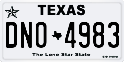 TX license plate DNO4983
