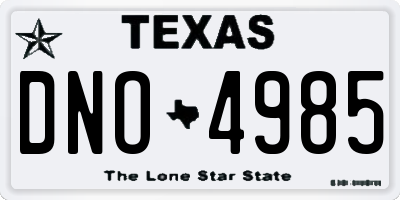 TX license plate DNO4985