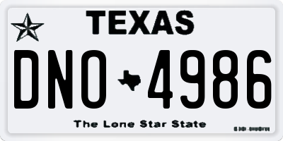 TX license plate DNO4986