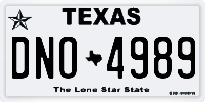 TX license plate DNO4989