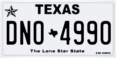 TX license plate DNO4990