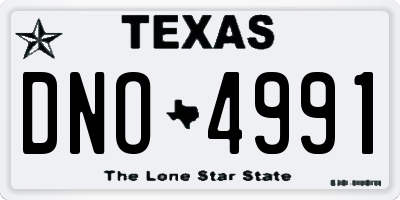 TX license plate DNO4991