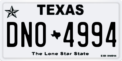 TX license plate DNO4994