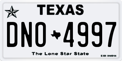 TX license plate DNO4997